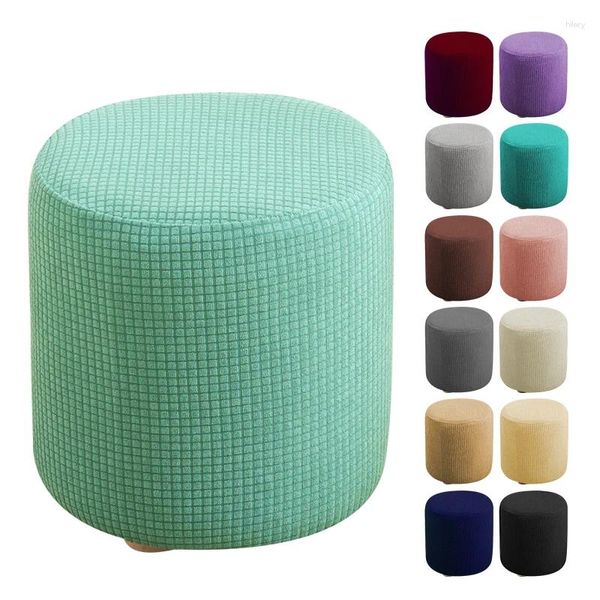 Couvre-chaise Couvrette cylindrique tabouret imperméable Polyester Jacquard Round ottoman Poot Room Home