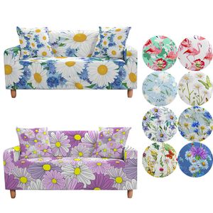 Housses de chaise imprimé marguerite, canapé pour salon, fleur 3D, élastique, sectionnel, coin de canapé, décoration de printemps, 220906