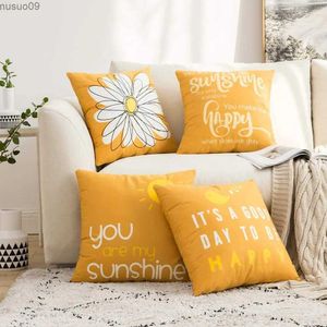 Housses de chaise Daisy You Are My Sun Happy Bird, taie d'oreiller jaune 40*40, décoration de canapé de salon, housse de coussin 60*60, décoration de la maison 50*50