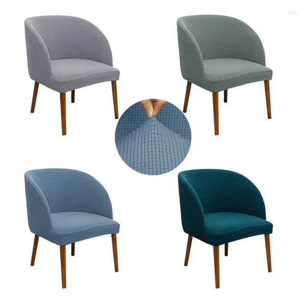 Couvercles de chaise couverture de salle à manger élastique en fauteuil incurve