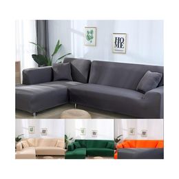 Stoelhoezen Dubbele bank ER 145185cm voor woonkamer bank elastische L -vormige hoekbanken ers stretch chaise longue sectional selper dh7ju