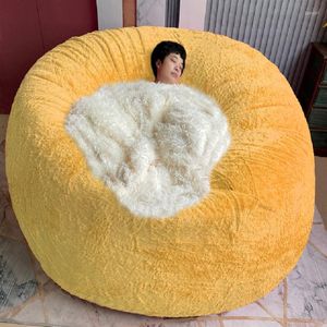 Couvoirs de chaise Drop Fluffy Faux Beanbag Lazy Canapa Cover ConfortEvole Morbido Gigante Pouf inclinabile 7 pieds Big Round Bean Bag