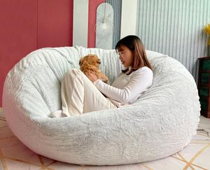 Housses de chaise Drop Fluffy Velvet Giant Bean Bag Cover No Filler Big Beanbag Sofa Bed Seat Pouf Ottoman Couch Puff