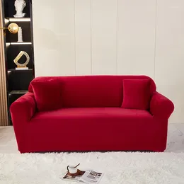 Cubiertas de silla DZQ Cubierta de sofá extensible para sala de estar Sólido Velvet Ajustable 3 plazas 1/2/3/4 Slipcocas de asiento