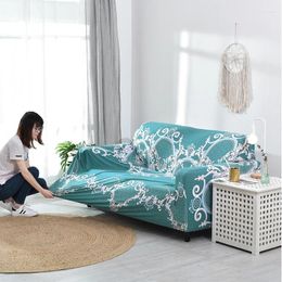 Cubiertas de silla DZQ Cubierta de sofá extensible para la sala de estar Flor impresa elástica Chaislonge PROWER PROWER 1/2/3/4 Asiento