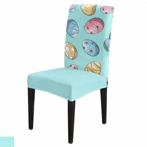 Housses de chaise, ensemble de housses de fond bleu œuf de pâques, housse de siège en Spandex extensible pour cuisine, maison, salle à manger