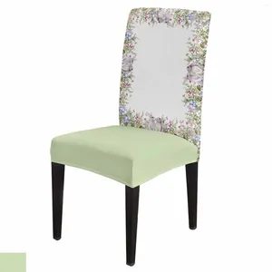 Housses de chaise de pâques, plantes aquarelles, ensemble de housses de fleurs, pour cuisine, extensible, en élasthanne, pour siège, maison, salle à manger