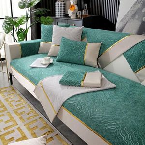 Stoelbedekkingen Eifloy Patchwork Chenille Sofa voor woonkamer 1 2 3 -zuiverer Gold Line Slipcover meubels Protector Cushion