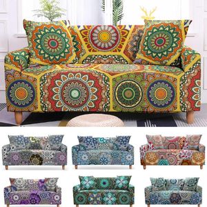 Stoelbedekkingen Elastische 3D Mandala Sofa Cover Stretch Tight Wrap All-Inclusive for Living Room Couch Cushion