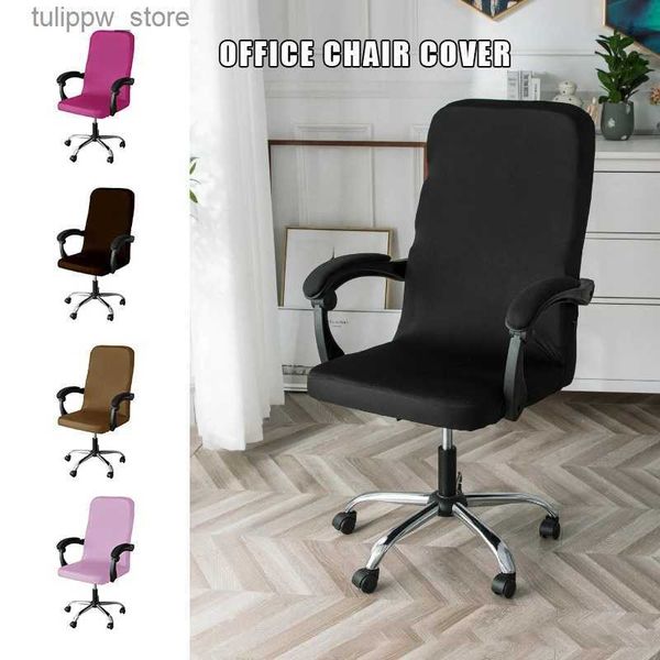 Housses de chaise Housse de chaise élastique Housse de chaise de bureau amovible extensible Anti-poussière Protecteur de fauteuil rotatif Housse de bureau rotative pour ordinateur L240315