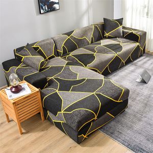 Stoelbedekkingen Elastische L-vormige bank voor woonkamer Funda Couch Cover Protector S/M/L/XL Geometrische Slipcovers Koop 2 stks