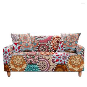 Stoelbedekkingen Elastische Mandala Print Sofa Cover Stretch All-Inclusive Flower Couch for Living Room 3-zits Boho Home Decoratie