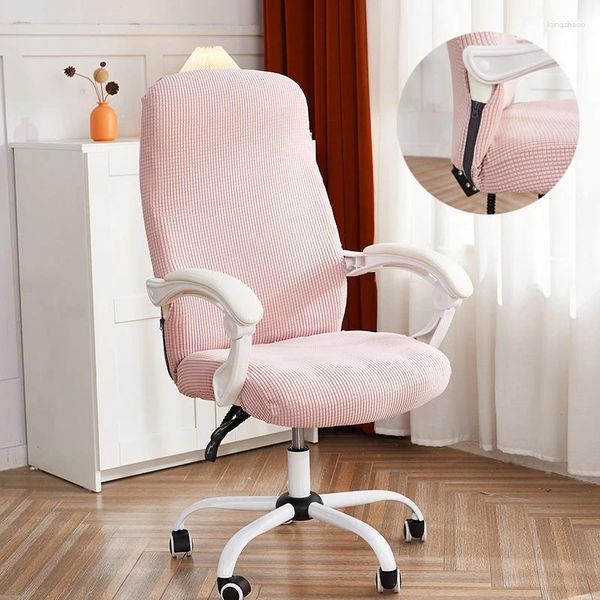 Couvre-chaise Cover Elastic Office Chaises d'ordinateur de couleur solide Game rotation de jeu pour les jeux d'étude de salon