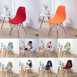 Fundas para sillas Funda de asiento elástica Moda Moderna Concha nórdica Comedor suave Estiramiento lavable extraíble