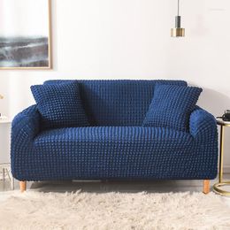Housses de chaise Housse de canapé en seersucker élastique pour la maison salon Polyester couleur unie extensible housse antidérapante canapé d'angle sectionnel