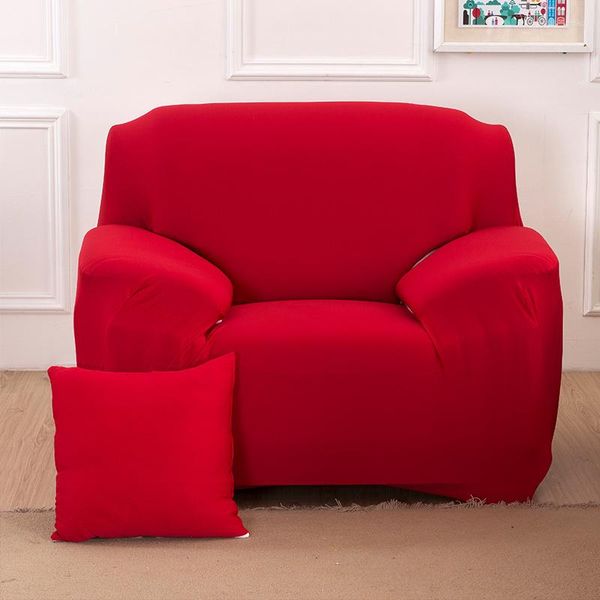 Housses de chaise housse de canapé élastique pour salon Polyester antidérapant housse extensible canapé rouge pur universel