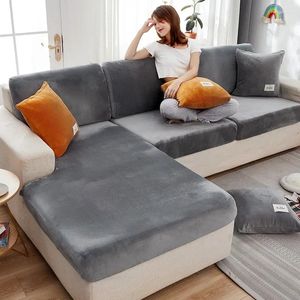 Housses de chaise housse de canapé élastique minimaliste moderne peluche demi-enveloppé coussin serviette canapé forme L