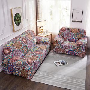 Stoelbedekkingen Elastische bank Cover Set Bohemia Universal voor woonkamer Mandala Patroon Corner Couch Slipcover