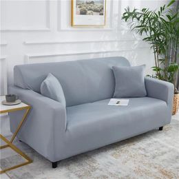 Couvre-chaise Couvercle de canapé élastique Couleur continue pour le salon Spandex Spandex Polyester Corner Couch Coupver Protecteur