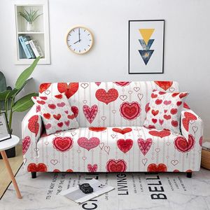 Housses de chaise canapé élastique pour salon motif coeur d'amour housses extensibles housse de canapé sectionnelle coin en forme de L