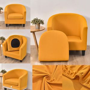 Couvre-chaise Couleur de couleur unie élastique Stretch enroulé complet Half Round Sofa Cover Double couches Cafe El