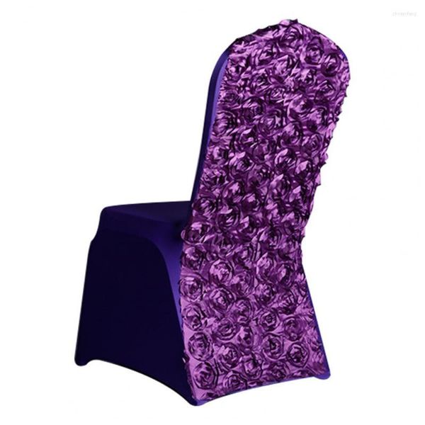 Housses de chaise élastique résistant à la déchirure Spandex Satin Rosette dos housses protecteur mariage fête décor couverture