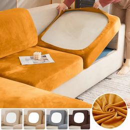 Housses de chaise housse de coussin de siège de canapé en velours élastique pour protecteur de meubles de salon amovible fauteuil d'angle en forme de L 231023