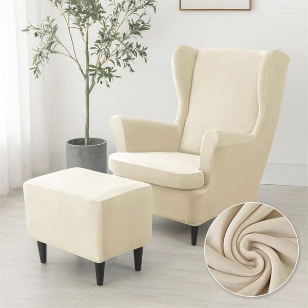 Housses de chaise couverture arrière d'aile de velours élastique pour salon fauteuil en spandex extensible nordique paresseux garçon salon roi canapé housses