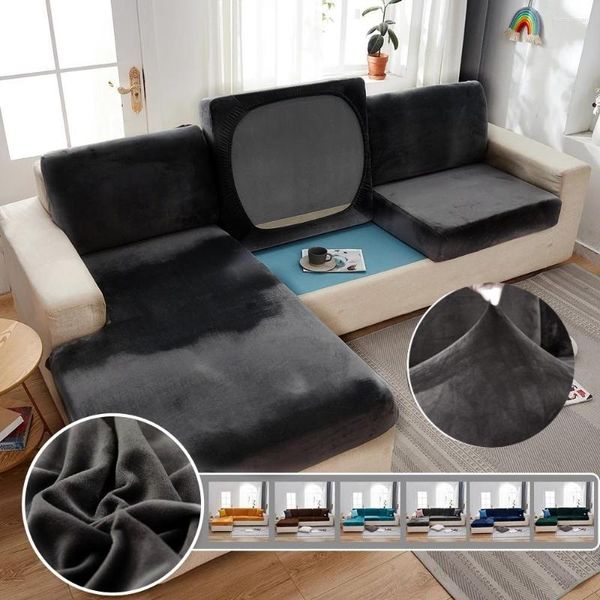 Cubiertas de silla Elástico Impermeable Sofá Cojín Cubierta Terciopelo Desmontable Alto Para Sala De Estar