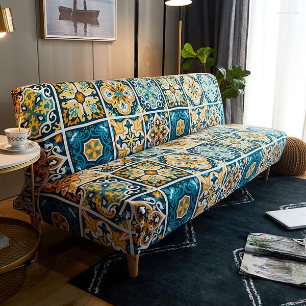 Housses de chaise élastiques sans accoudoir canapé couvre-lit américain imprimé couverture de lit canapé pour canapés pliants salon housse