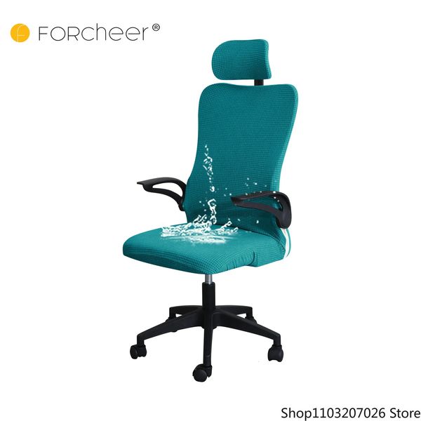 Housses de chaise Ensemble de housses de chaise de bureau ergonomiques avec housse d'appui-tête Housse de chaise de direction hydrofuge pour chaises de direction de bureau 231110