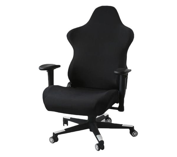Housses de chaise ergonomiques, housses de chaise de jeu pour ordinateur de bureau, extensibles, en Polyester, noires, pour jeux de course inclinables, 7983795