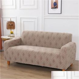 Housses de chaise ERS 1/2/3/4 places Canapé uni Jacquard Siège élastique Tout compris Sliper lavable Salon Animaux Enfants Drop Livraison Dha8L