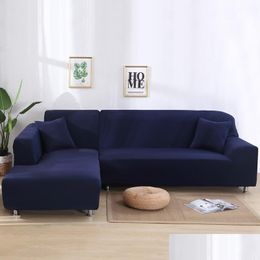 Stoelhoezen Ers 2-delige L-vormige bank voor hoekwoonkamer Sectionele chaise longue spandex sliper stretch drop levering huis tuin Te Dhl2D