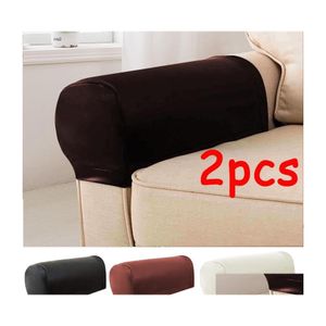 Stoelhoes ERS 2 stks PU lederen sofa armleuning elastische handdoek bankbeschermer verwijderbare fauteuil decor drop levering home tuin texti dhxnt