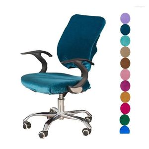 Housses de chaise Ers Stretch Veet Office Er Split Seat Tissu Slipers d'ordinateur pour salle de réunion Sliper Drop Delivery Home Garden Textiles Dhetk