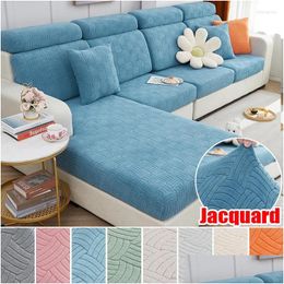 Housses de chaise Ers épais Jacquard canapé siège ER coussin Strech chaud couleur unie fauteuil Sliper luxe canapé animal de compagnie enfant livraison maison G Dhdlm