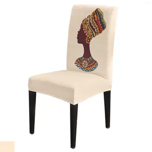 Couvre la chaise ethnique Africain Dining Cover Kitchen Stretch Spandex Seat Silcover pour Banquet Marding Party