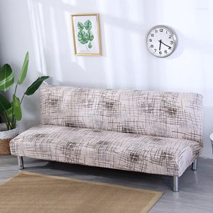 Stoelbedekkingen Europa Style Gedrukte armloze bank Bedkoverkleed Vouwstoel Slipcovers Stretch Couch Protector Elastic Bench Futon