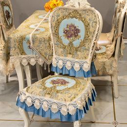 Housses de chaise couverture européenne exquise décoration de table nappe en tissu antidérapant coussin de salle à manger décor à la maison nappe personnalisée