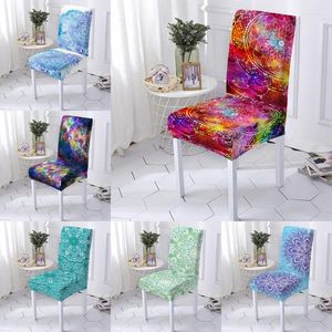 Housses de chaise imprimé floral européen couverture extensible dossier haut anti-poussière maison salle à manger décor salon salon bureau