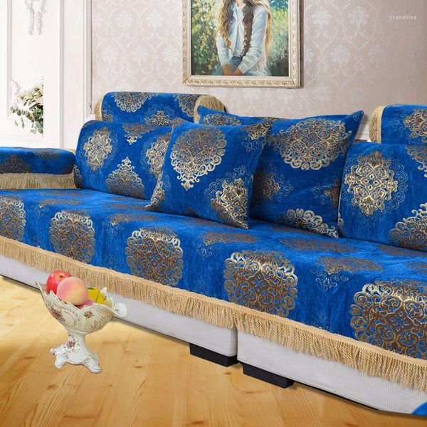 Housses de chaise coussin de serviette de canapé en tissu de luxe européen Paris au motif de fleurs de printemps Chenille Jacquard flocage housse de canapé