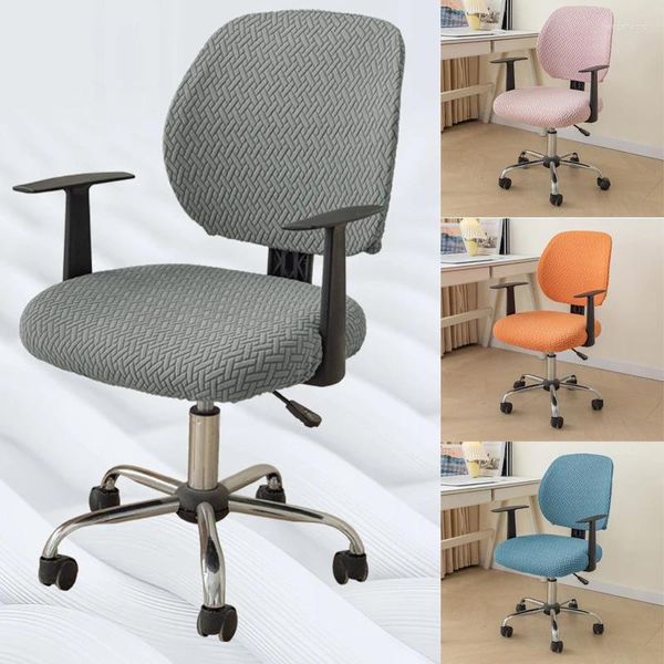 Cubiertas de silla Cubierta de oficina de tela Asiento elástico para sillas de computadora Taburete de escritorio Slipcover