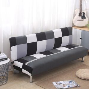 Housses de chaise mode noir blanc Plaid housse de canapé élastique lit tout compris housse pour sans accoudoir pas de main courante