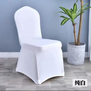 Housses de chaise plus rapide 50PC blanc noir universel Stretch Spandex avec bande élastique fête de mariage Banquet El décoration