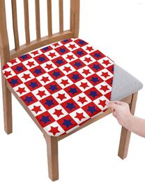 Stoelbedekkingen Vijfpuntige Star Plaid Texture Seat Cushion Stretch Dining Cover Slipcovers voor huis El Banquet Living Room