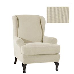 Stoelbedekkingen Fleece Elastische fauteuil Cover Wing Back Stretch Slipcover voor wingback armleuning beschermer