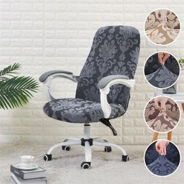 Couvre la chaise Floral Jacquard Office Cover Stretch Spandex Anti-Dust Computer Sild Case One-Piece Rovable Chairs S / M / L