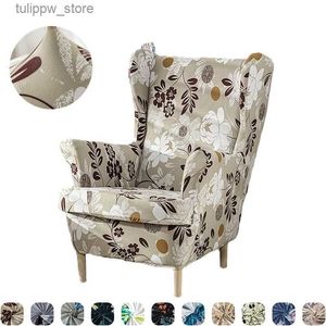 Stoelhoezen Bloemen Spandex Vleugel Stoelhoes Nordic All-inclusive Fauteuil Kussenovertrekken Stretch Stofdicht Enkele Bankhoezen Eetkamer Thuis L240315