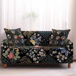 Stoelbedekkingen Bloemplant Print Stretch Sofa Cover All-Inclusive Anti-Fouling Beschermende Beschermende Volledige dekking Stoffen handdoek Home Decor Noordse stijl